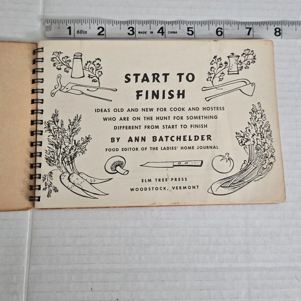 Vintage 1950s Start to Finish Cookbook Ann‎ Batchelder Ladies Home Journal